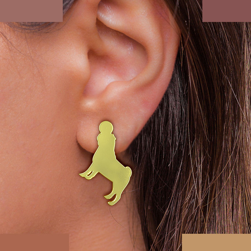 گوشواره طلا 18 عیار زنانه مدوپد مدل سگ کد GA1-16309