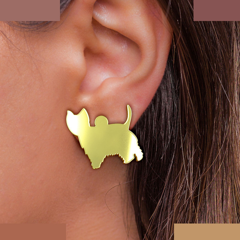 گوشواره طلا 18 عیار زنانه مدوپد مدل سگ کد GA1-16378