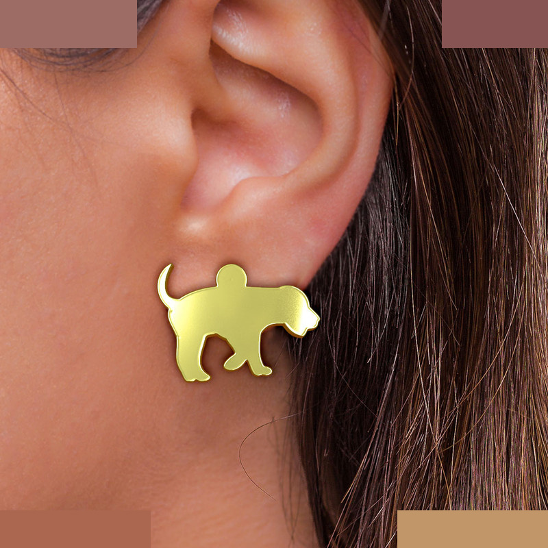 گوشواره طلا 18 عیار زنانه مدوپد مدل سگ کد GA1-16383