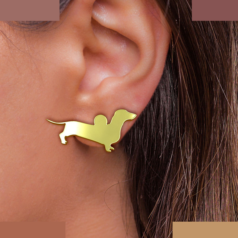 گوشواره طلا 18 عیار زنانه مدوپد مدل سگ کد GA1-16395