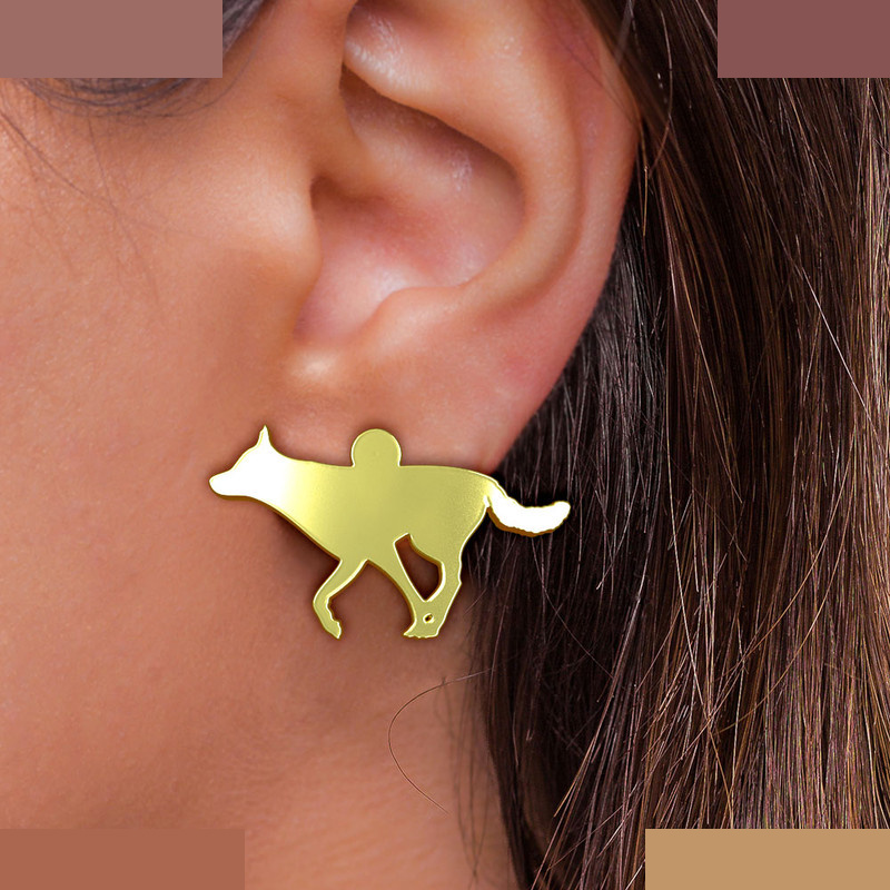 گوشواره طلا 18 عیار زنانه مدوپد مدل سگ کد GA1-16424