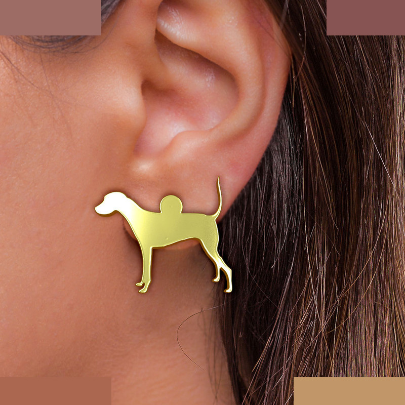 گوشواره طلا 18 عیار زنانه مدوپد مدل سگ کد GA1-16433