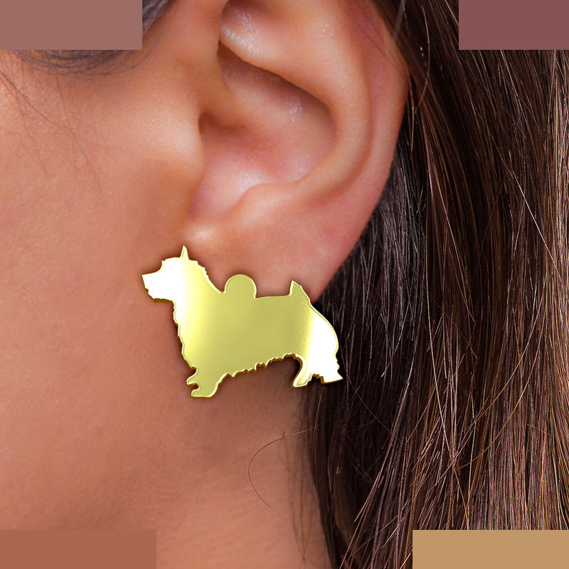 گوشواره طلا 18 عیار زنانه مدوپد مدل سگ کد GA1-16434