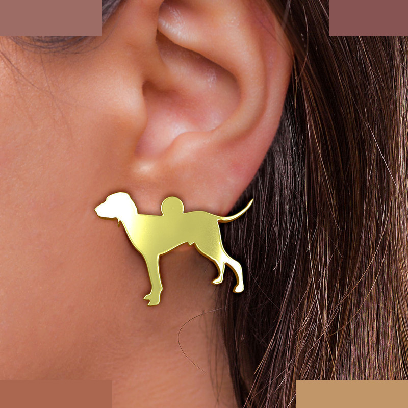 گوشواره طلا 18 عیار زنانه مدوپد مدل سگ کد GA1-16443