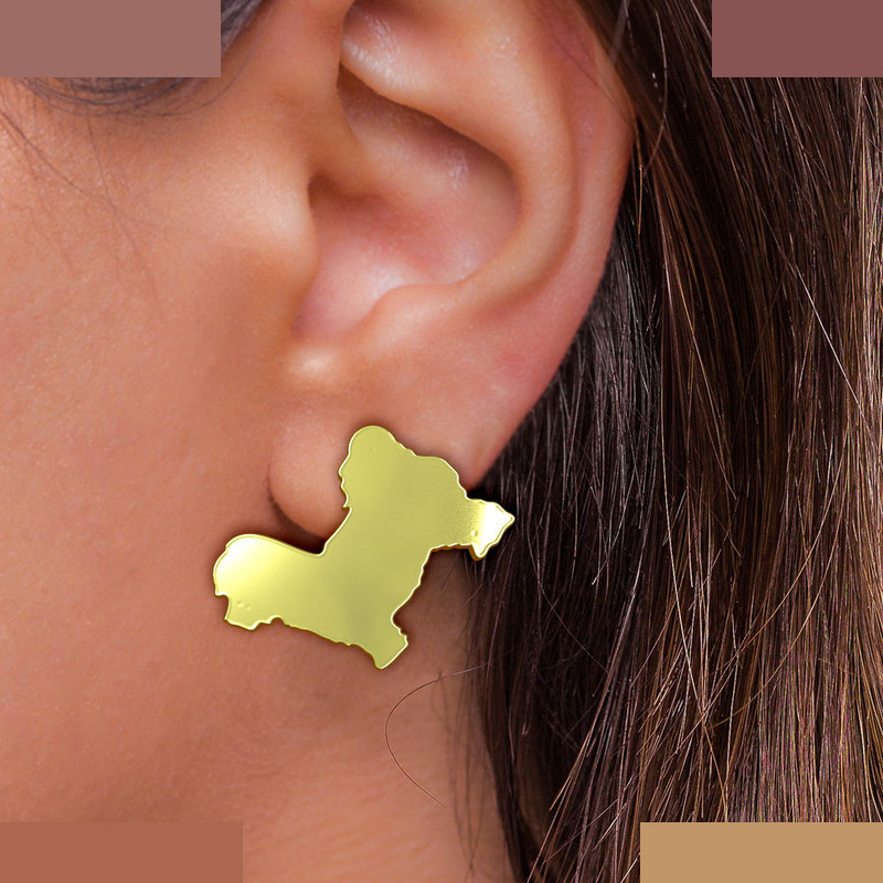 گوشواره طلا 18 عیار زنانه مدوپد مدل سگ کد GA1-16462