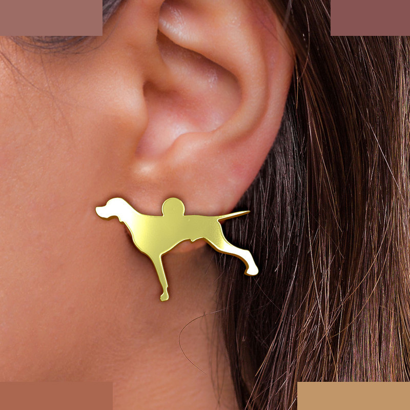 گوشواره طلا 18 عیار زنانه مدوپد مدل سگ کد GA1-16464