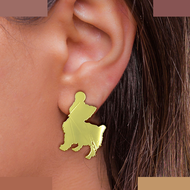 گوشواره طلا 18 عیار زنانه مدوپد مدل سگ کد GA1-16469