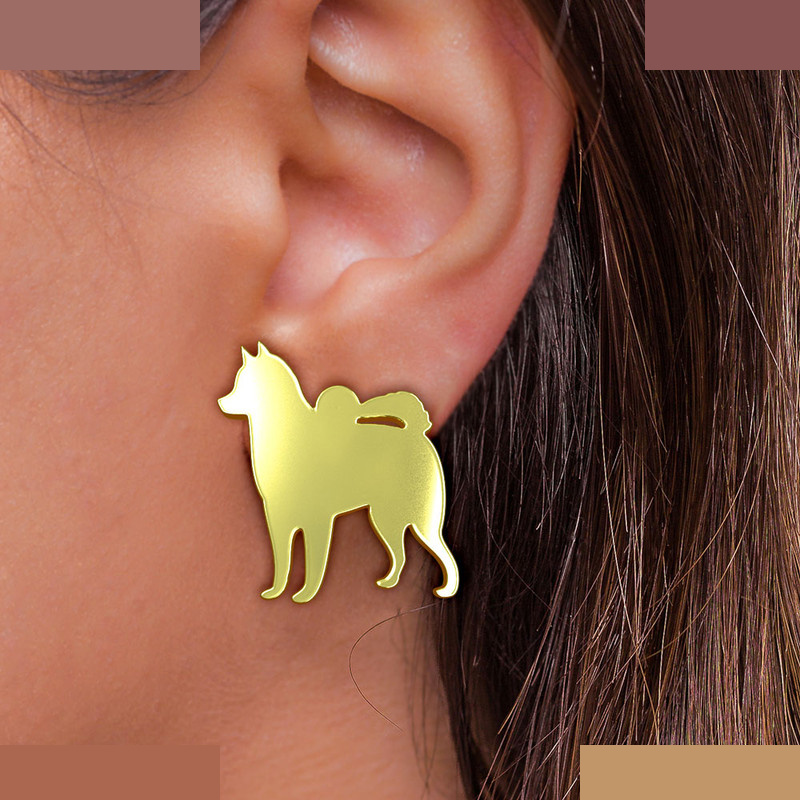 گوشواره طلا 18 عیار زنانه مدوپد مدل سگ کد GA1-16474