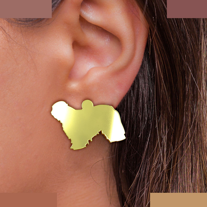 گوشواره طلا 18 عیار زنانه مدوپد مدل سگ کد GA1-16487