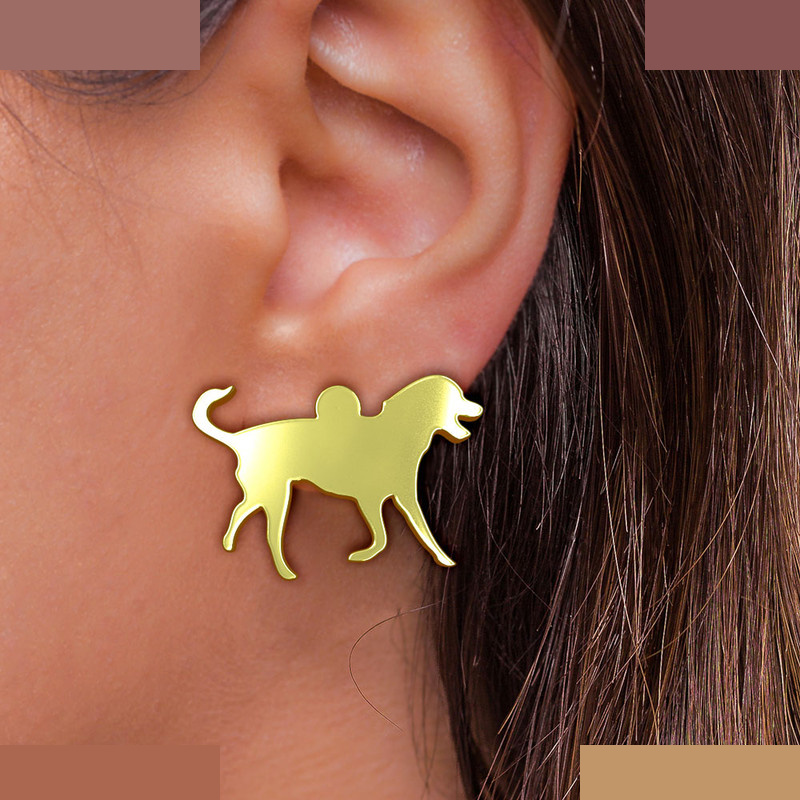 گوشواره طلا 18 عیار زنانه مدوپد مدل سگ کد GA1-16536