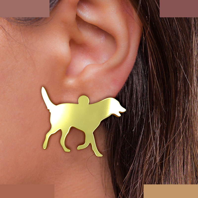 گوشواره طلا 18 عیار زنانه مدوپد مدل سگ کد GA1-16550