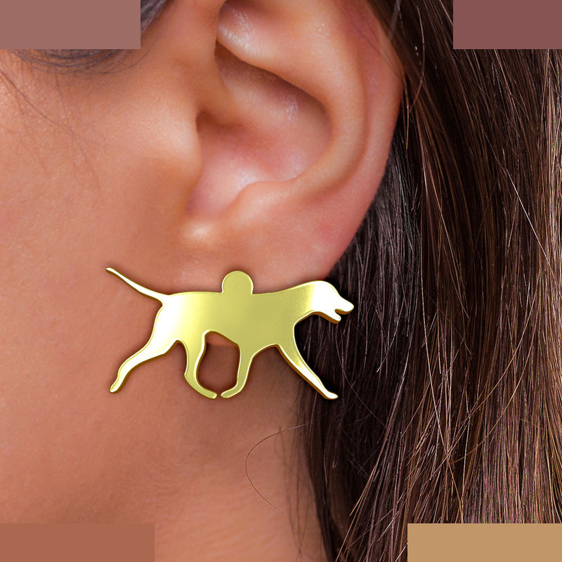 گوشواره طلا 18 عیار زنانه مدوپد مدل سگ کد GA1-16560