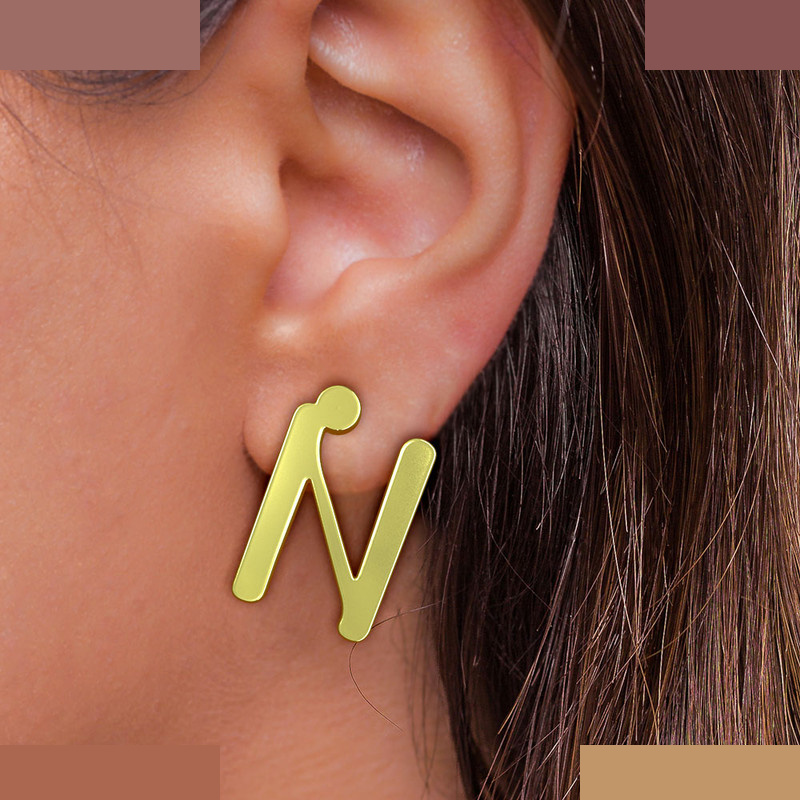 گوشواره طلا 18 عیار زنانه مدوپد مدل حرف N کد GA1-16794 گوشواره طلا 18 عیار زنانه مدوپد مدل حرف N کد GA1-16794