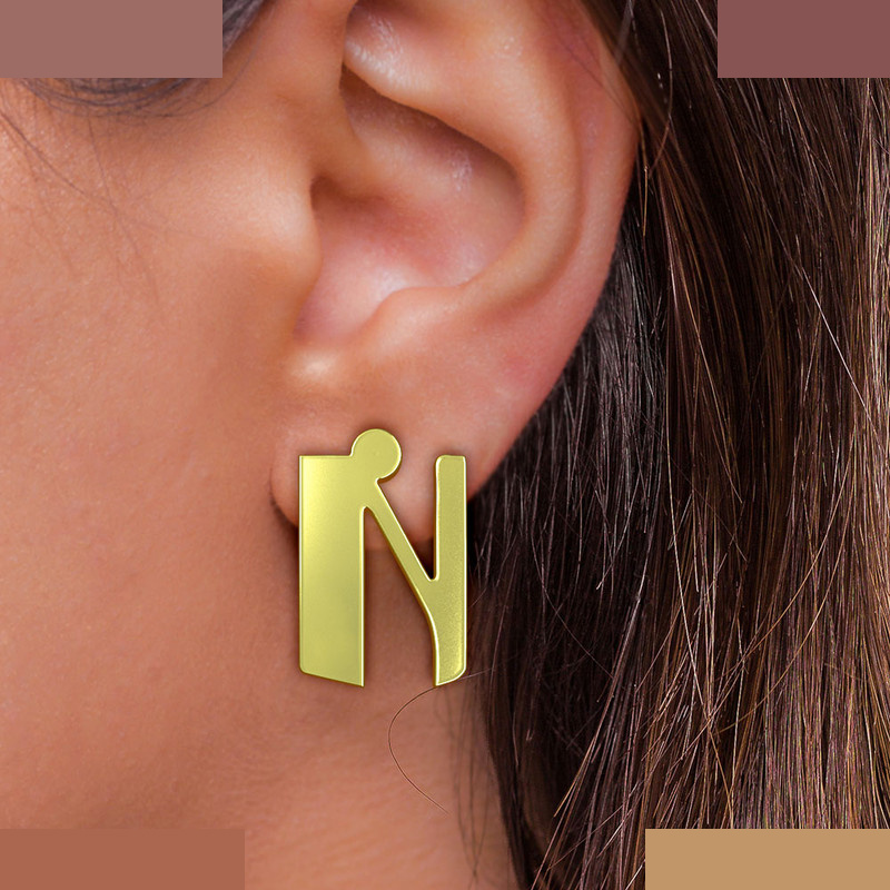 گوشواره طلا 18 عیار زنانه مدوپد مدل حرف N کد GA1-16874 گوشواره طلا 18 عیار زنانه مدوپد مدل حرف N کد GA1-16874