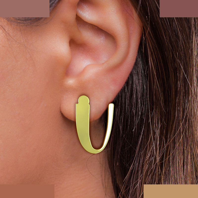 گوشواره طلا 18 عیار زنانه مدوپد مدل حرف U کد GA1-16880 گوشواره طلا 18 عیار زنانه مدوپد مدل حرف U کد GA1-16880