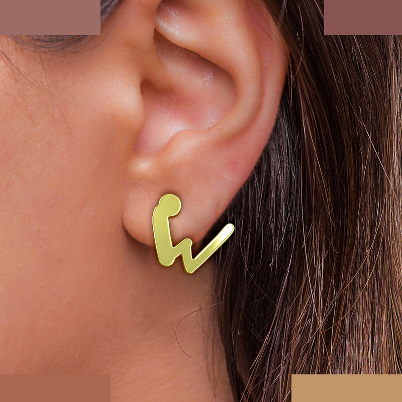 گوشواره طلا 18 عیار زنانه مدوپد مدل حرف W کد GA1-17014 گوشواره طلا 18 عیار زنانه مدوپد مدل حرف W کد GA1-17014