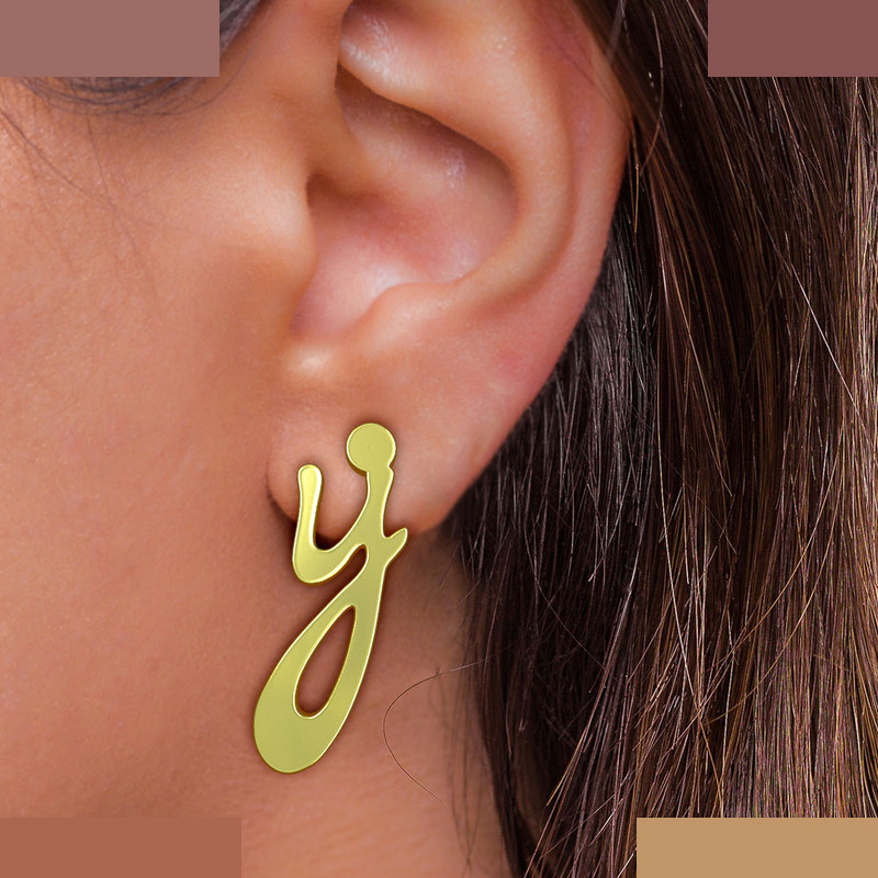 گوشواره طلا 18 عیار زنانه مدوپد مدل حرف Y کد GA1-17112 گوشواره طلا 18 عیار زنانه مدوپد مدل حرف Y کد GA1-17112