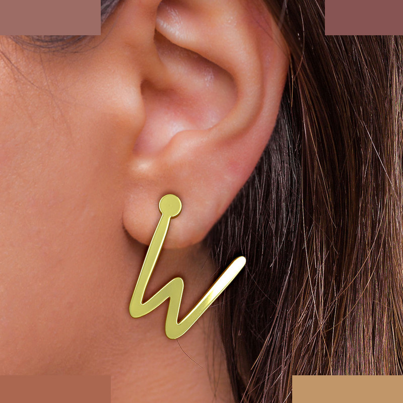 گوشواره طلا 18 عیار زنانه مدوپد مدل حرف W کد GA1-17195 گوشواره طلا 18 عیار زنانه مدوپد مدل حرف W کد GA1-17195