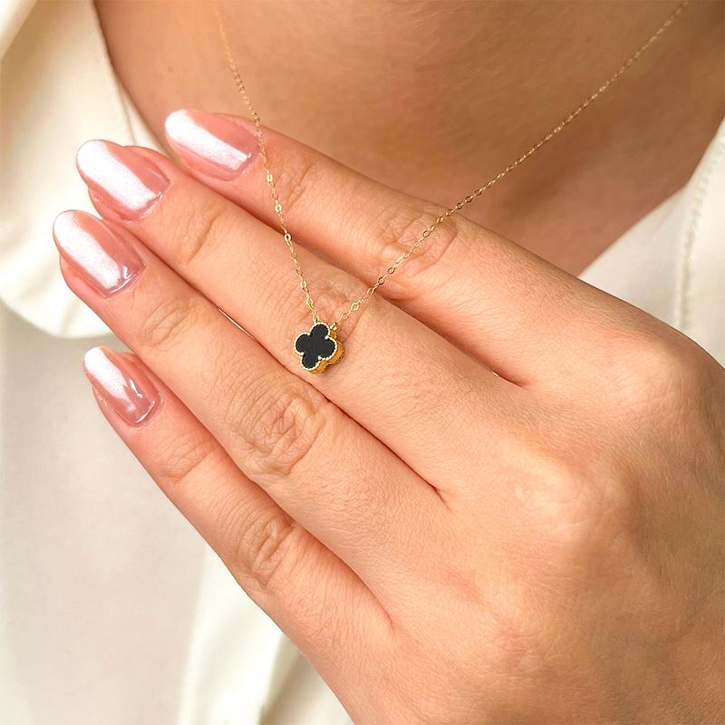 گردنبند طلا 18 عیار زنانه دیانا مدل ونکلیف مشکی