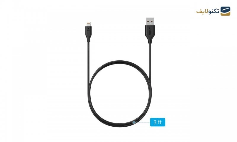 کابل تبدیل USB به لایتنینگ انکر مدل A8111 PowerLine به طول 90 سانتی متر