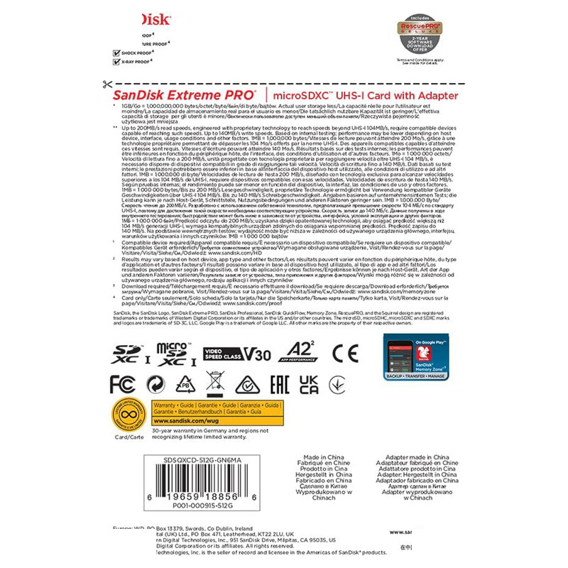 کارت حافظه SDSQXCU سن دیسک مدل Extreme Pro 4k استاندارد UHS-I سرعت 200MBps ظرفیت 512 گیگابایت کارت حافظه SDSQXCU سن دیسک مدل Extreme Pro 4k استاندارد UHS-I سرعت 200MBps ظرفیت 512 گیگابایت
