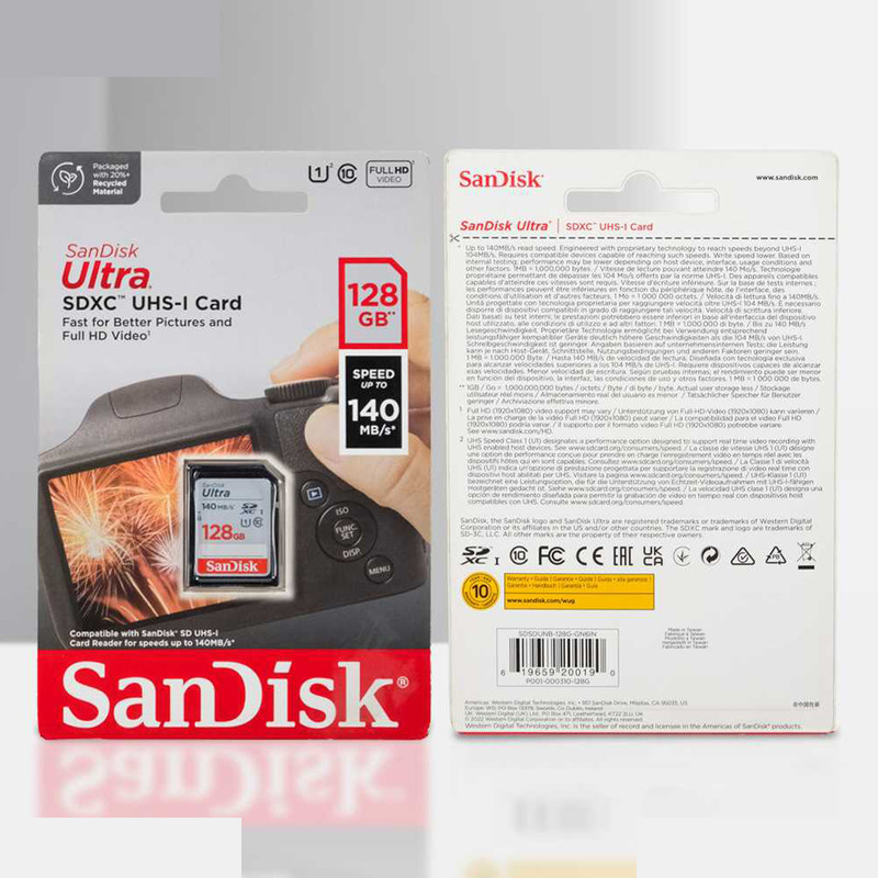 کارت حافظه SDXC سن دیسک مدل Ultra کلاس 10 استاندارد UHS-I U1 سرعت 140MB/s ظرفیت 128 گیگابایت