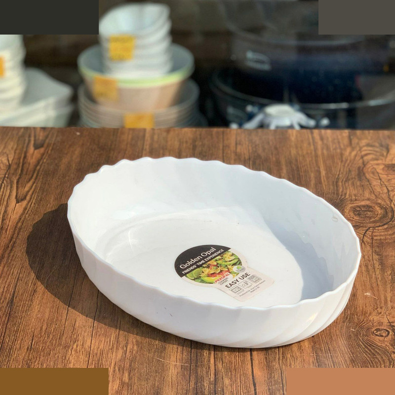 ظرف پخت گلدن اوپال مدل کنگره بیضی مجموعه 3 عددی