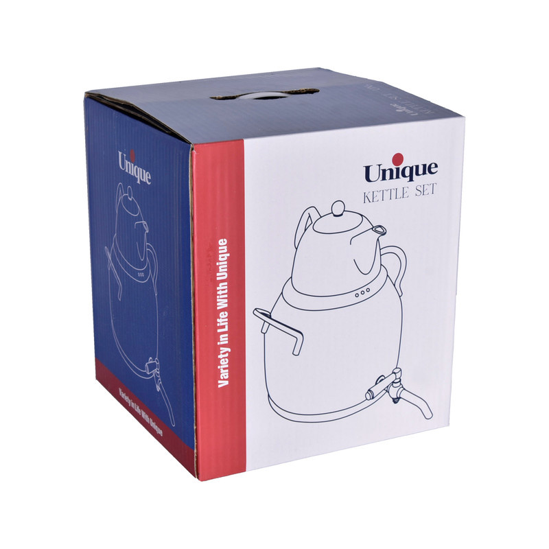 کتری و قوری یونیک کد 7248 گنجایش کتری 5.5 لیتر گنجایش قوری 1 لیتر