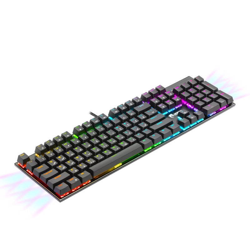 کیبورد گیمینگ گرین مدل GK802-RGB، مکانیکال سوییچ آبی، Full-Size، نورپردازی RGB
