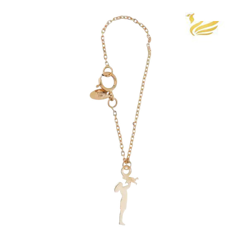 آویز ساعت طلا 18 عیار زنانه گالری قو طلایی مدل مادر و کودک بازیگوش