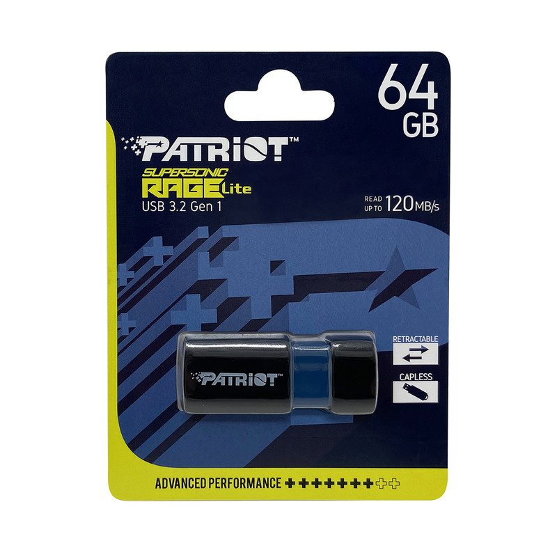 فلش مموری پتریوت مدل Patriot RAGE LITE 64GB USB 3.2 FLASH DRIVE ظرفیت 64 گیگابایت
