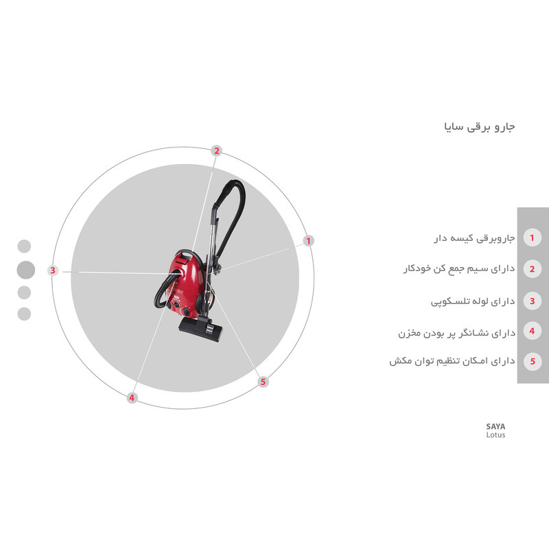 جارو برقی سایا مدل Lotus جارو برقی سایا مدل Lotus