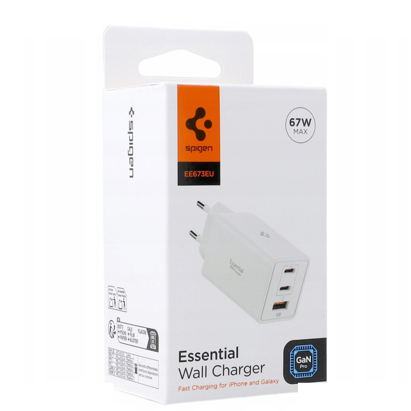 شارژر دیواری 67 وات سه پورت اسپیگن مدل EE673EU شارژر دیواری 67 وات سه پورت اسپیگن مدل EE673EU