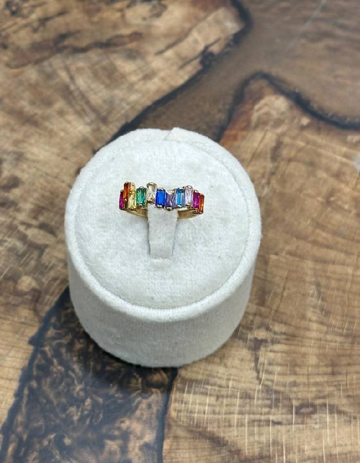 انگشتر طلا 18عیار اپال گلد مدل مولتی کالر انگشتر طلا 18عیار اپال گلد مدل مولتی کالر