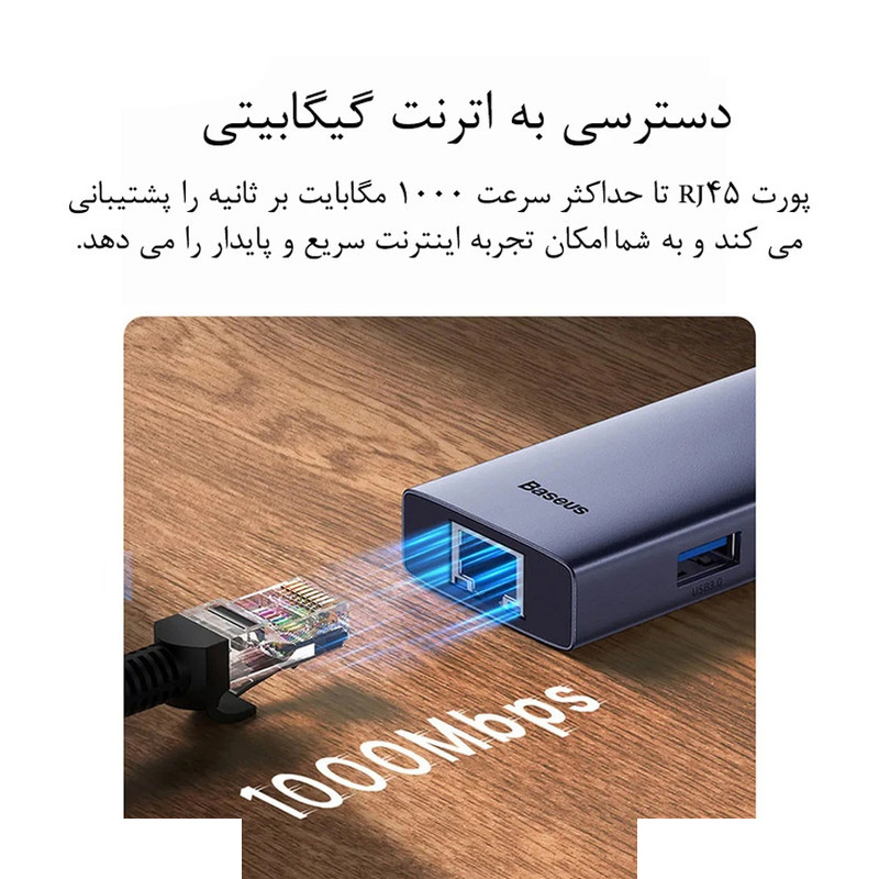 هاب 6 پورت USB-C بیسوس مدل B00052802811 هاب 6 پورت USB-C بیسوس مدل B00052802811