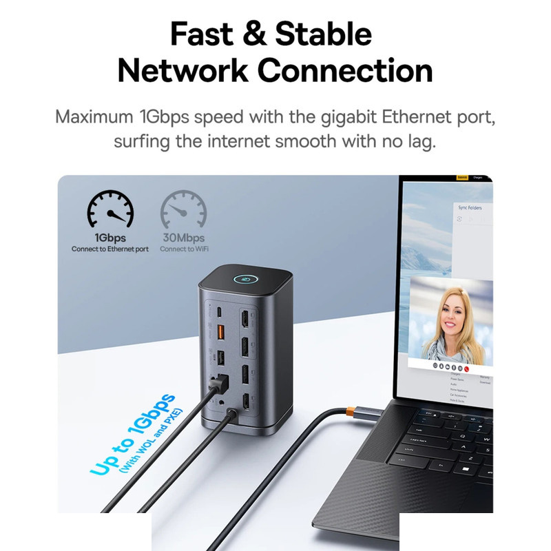 هاب 11 پورت USB-C بیسوس مدل BS-OH137 Spacemate Series هاب 11 پورت USB-C بیسوس مدل BS-OH137 Spacemate Series