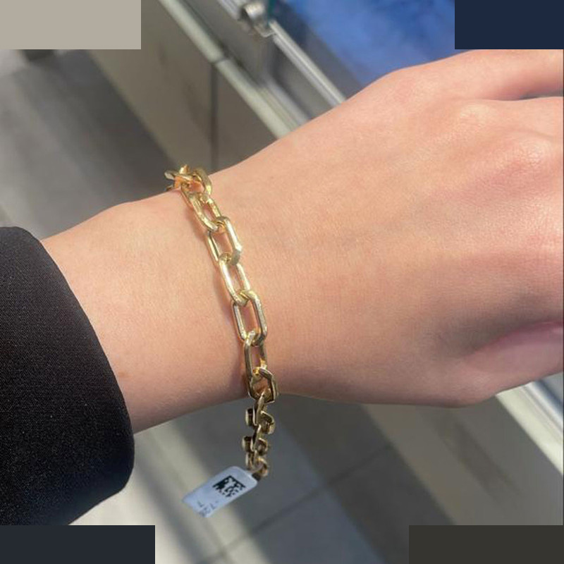 دستبند زنجیری طلا 18 عیار زنانه ماوی گالری مدل هرمس بولد دستبند زنجیری طلا 18 عیار زنانه ماوی گالری مدل هرمس بولد