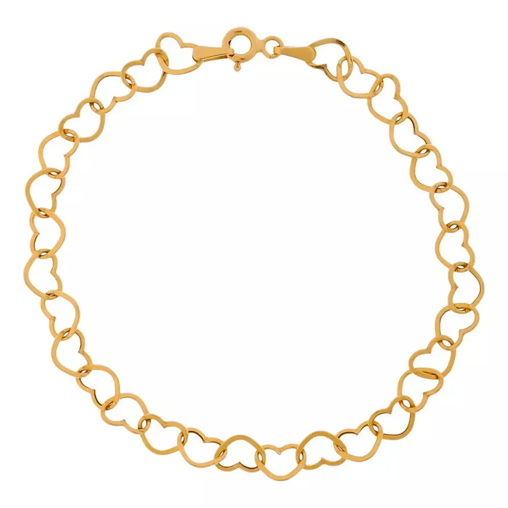 نیم ست طلای 18 عیار زنانه گردنبند دستبند قلبی کد 419