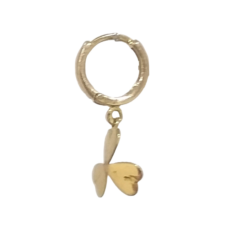 گوشواره طلا 18 عیار زنانه طرح برگ 3 بعدی کد 400