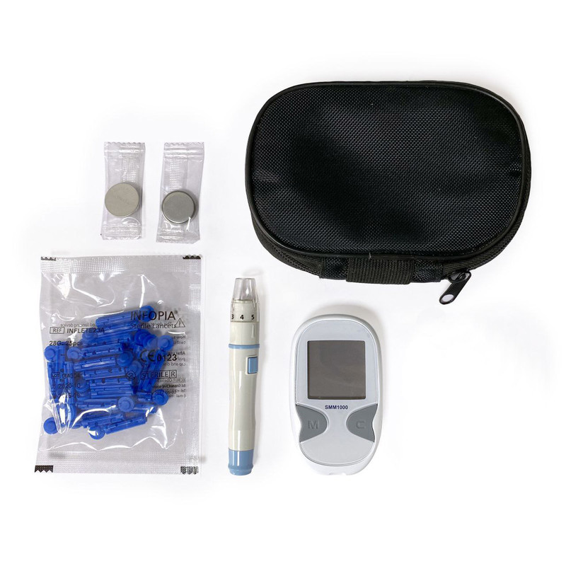 دستگاه تست قند خون دیابان مدل SMM 1000 به همراه نوار تست قند خون بسته 50 عددی دستگاه تست قند خون دیابان مدل SMM 1000 به همراه نوار تست قند خون بسته 50 عددی