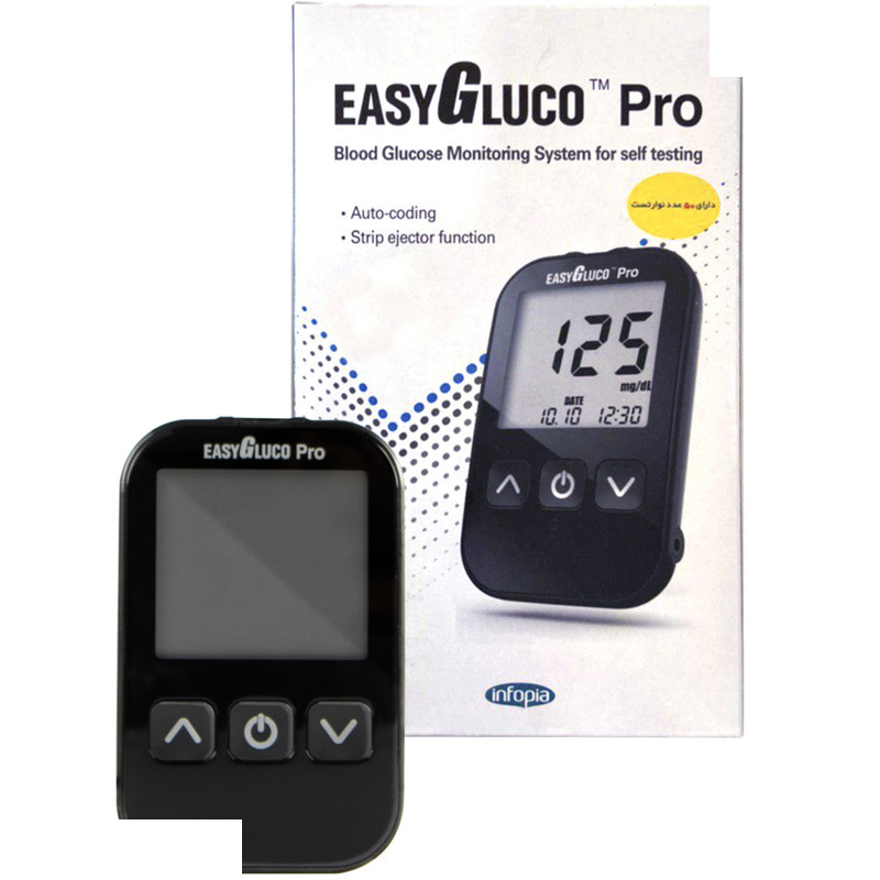 دستگاه تست قند خون اینفوپیا مدل EASY GLUCO PRO دستگاه تست قند خون اینفوپیا مدل EASY GLUCO PRO