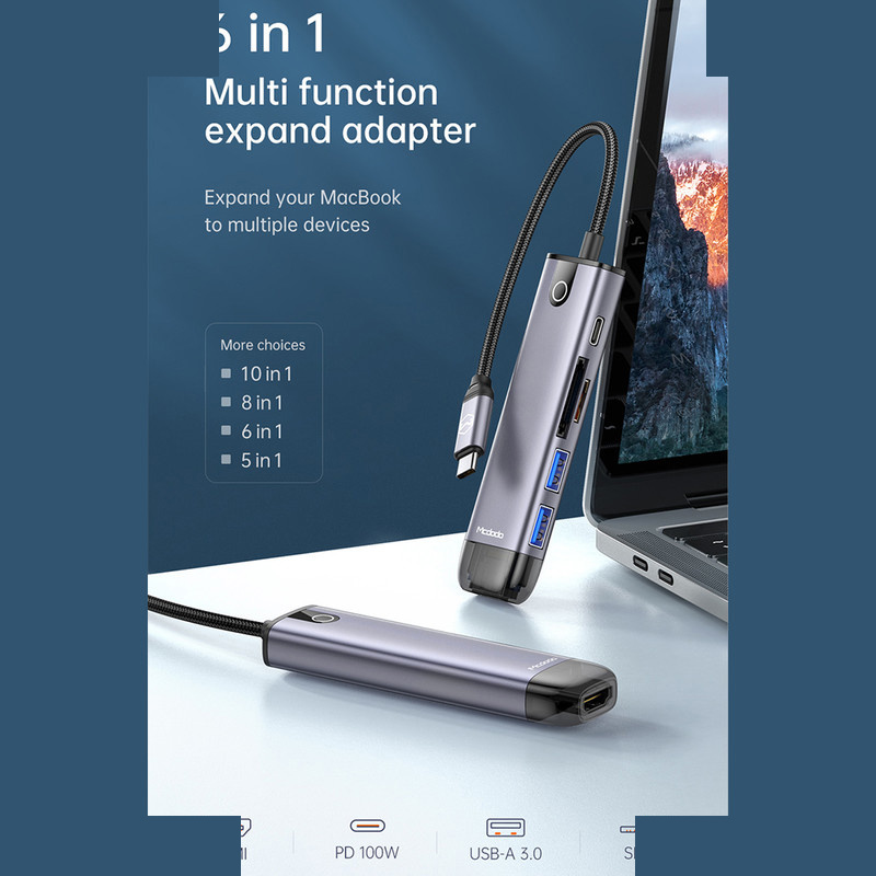 هاب 6 پورت USB-C مک دودو مدل MC-HU-7740 هاب 6 پورت USB-C مک دودو مدل MC-HU-7740