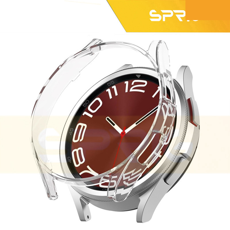 کاور اسپریگ مدل PC Bump Transparent مناسب برای ساعت هوشمند سامسونگ Galaxy Watch 6 Classic 47mm به همراه محافظ بازل و محافظ صفحه نمایش کاور اسپریگ مدل PC Bump Transparent مناسب برای ساعت هوشمند سامسونگ Galaxy Watch 6 Classic 47mm به همراه محافظ بازل و محافظ صفحه نمایش