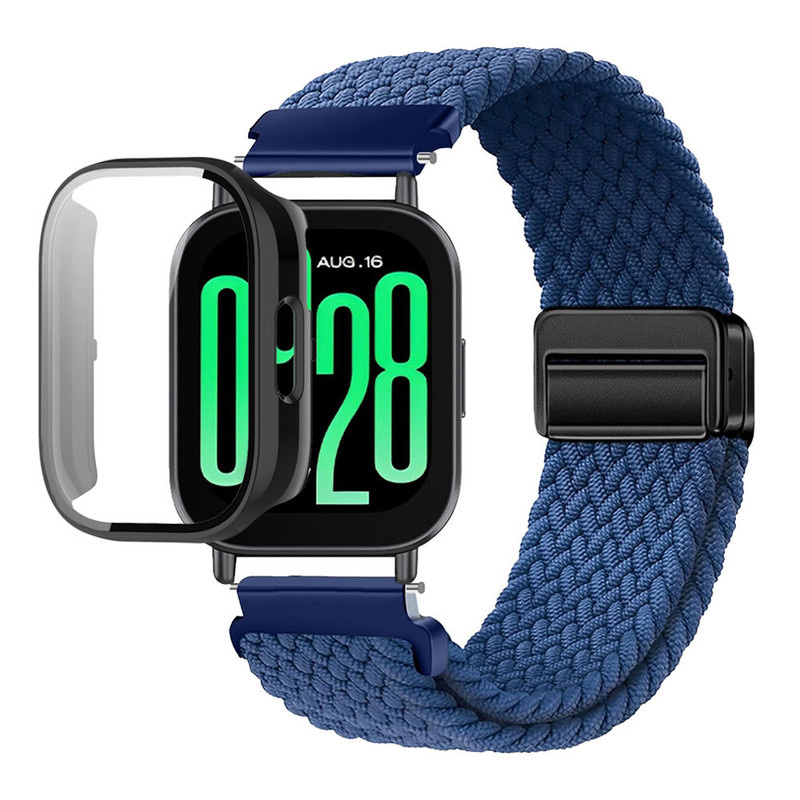 بند آکوآرا مدل Woven solomag AK bkGRDH مناسب برای ساعت هوشمند شیائومی Redmi Watch 5 Active 49mm به همراه کاور بند آکوآرا مدل Woven solomag AK bkGRDH مناسب برای ساعت هوشمند شیائومی Redmi Watch 5 Active 49mm به همراه کاور