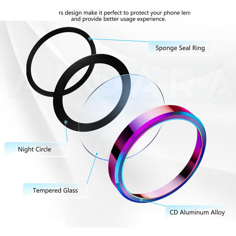 محافظ لنز دوربین فلزی آکوآرا مدل Ring MT مناسب برای گوشی موبایل آنر X8b محافظ لنز دوربین فلزی آکوآرا مدل Ring MT مناسب برای گوشی موبایل آنر X8b