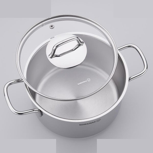 سرویس قابلمه تابه استیل 8 پارچه کرکماز طرح Perla کد A1606 سرویس قابلمه تابه استیل 8 پارچه کرکماز طرح Perla کد A1606