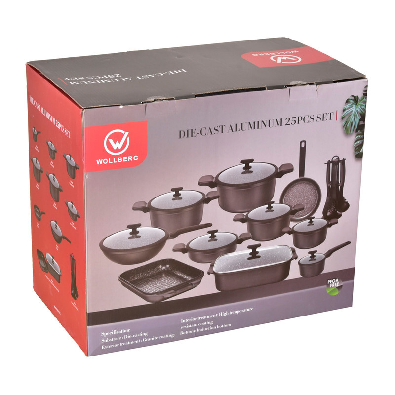 سرویس قابلمه و تابه گرانیتی 25 پارچه ولبرگ مدل B سرویس قابلمه و تابه گرانیتی 25 پارچه ولبرگ مدل B