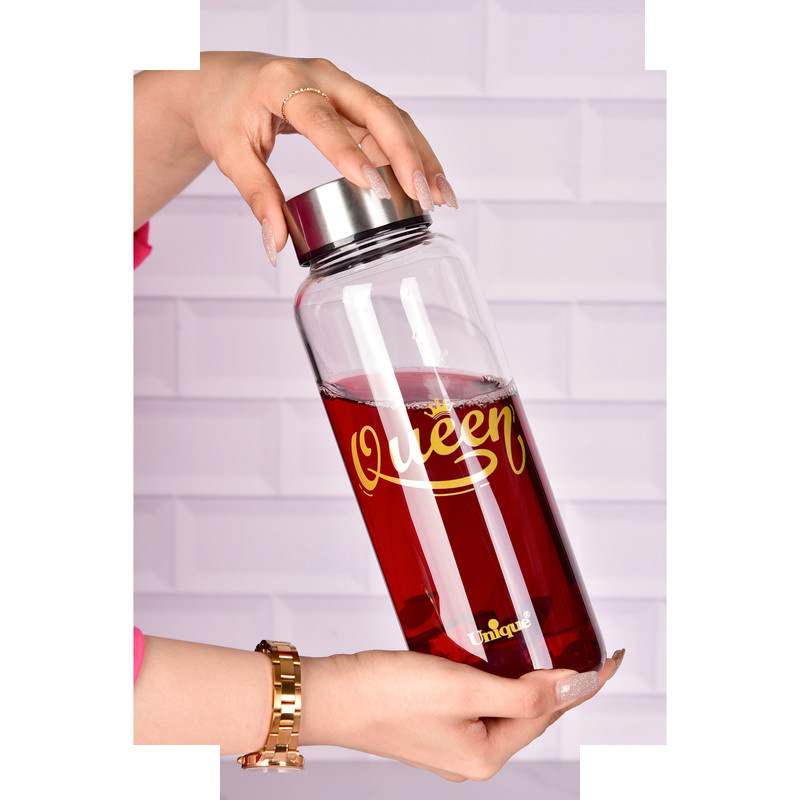 بطری شیشه ای یونیک طرح queen کد 3052