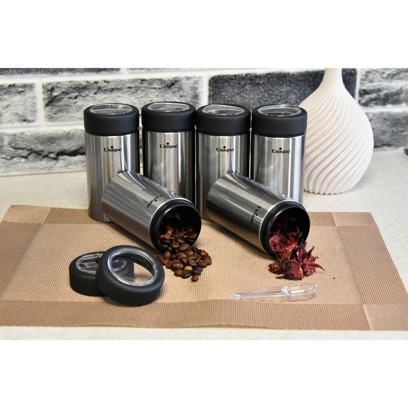 جا ادویه یونیک مدل استیل کد 4490 مجموعه 6 عددی