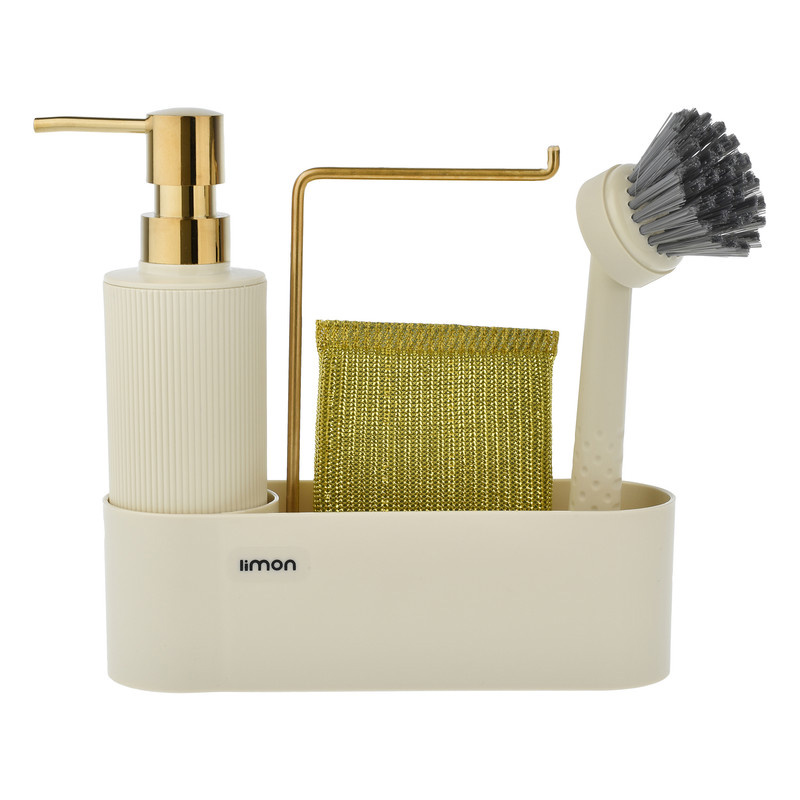 مخزن مایع ظرفشویی لیمون کد RM2124 به همراه استند و فرچه